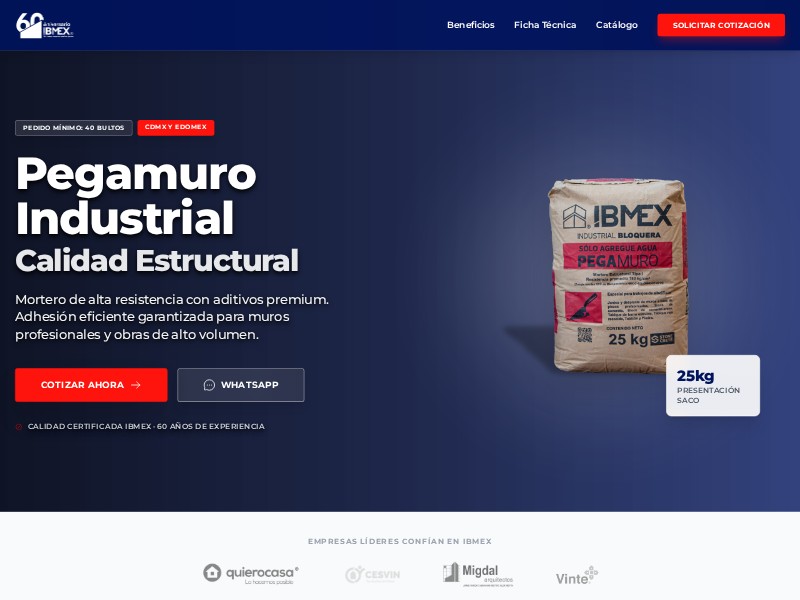 Preview for Industrial Product Landing Page Template