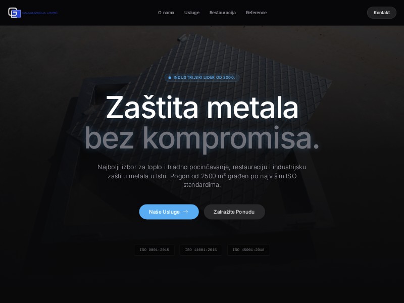 Preview for Industrial Metal Galvanization Landing Page Template