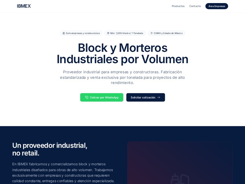 Preview for Industrial Materials B2B Landing Page Template