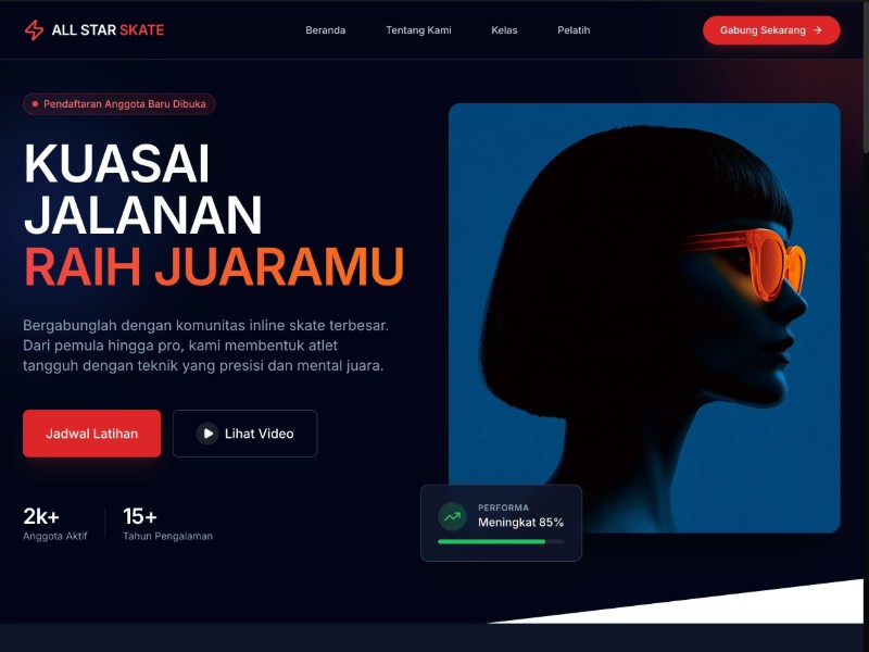 Preview for Inline Skate Club Landing Page Template
