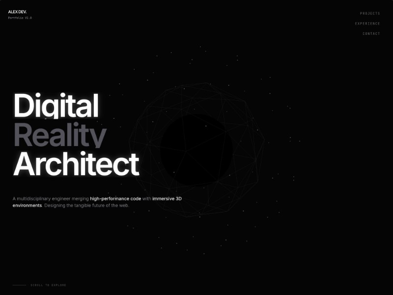 Preview for 3D Developer Portfolio Website Template