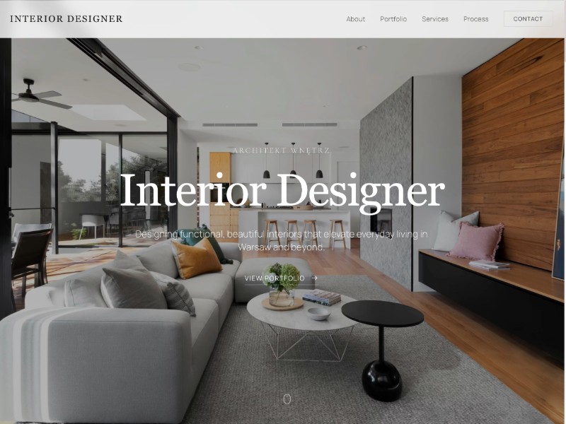 Preview for Interior Architect Portfolio Landing Page Template