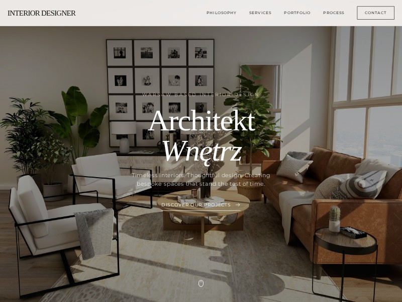 Preview for Interior Design Portfolio Landing Page Template