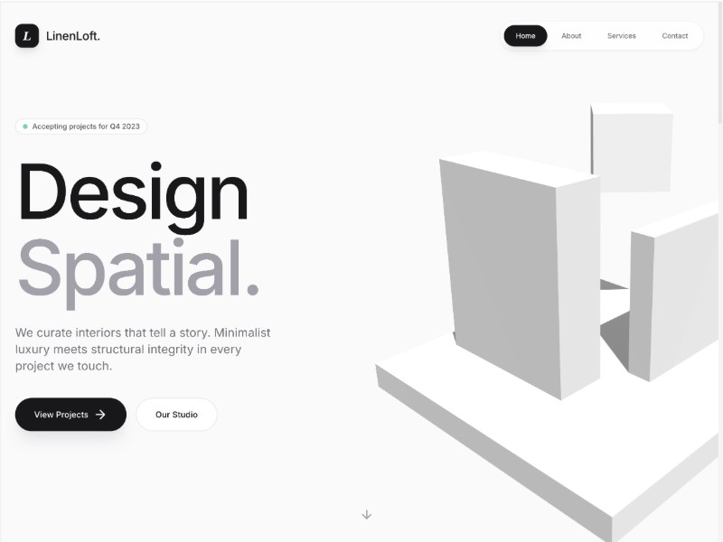 Preview for Interior Design Studio Landing Page Template