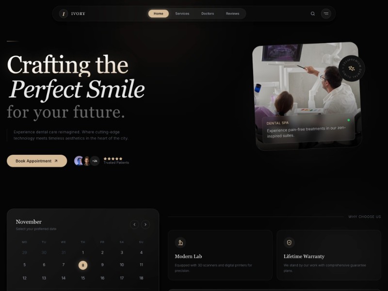 Preview for Ivory Dental Clinic Landing Page Template