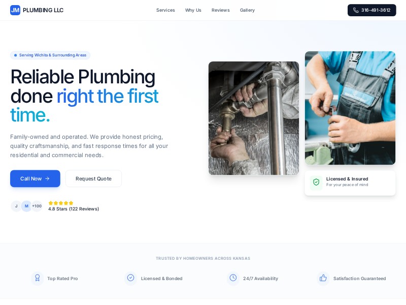 Preview for Plumbing Services Landing Page Template