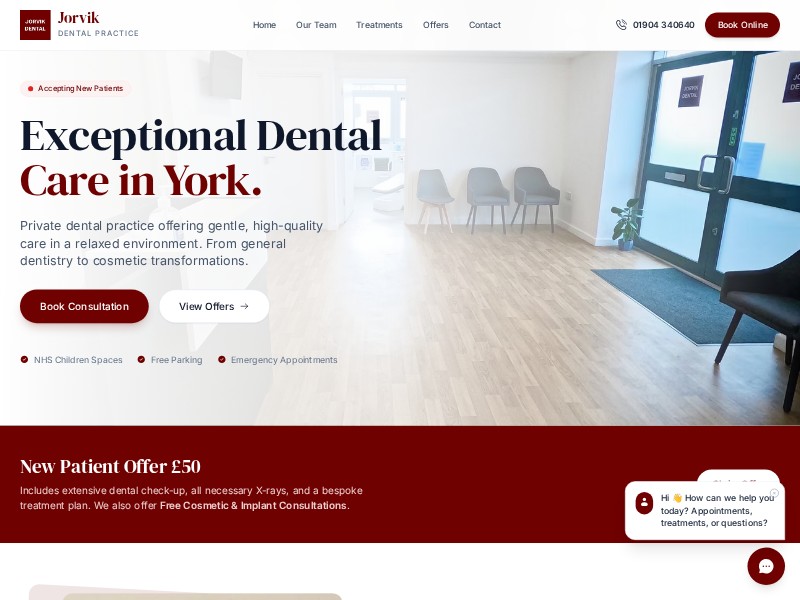 Preview for Jorvik Dental Practice Landing Page Template