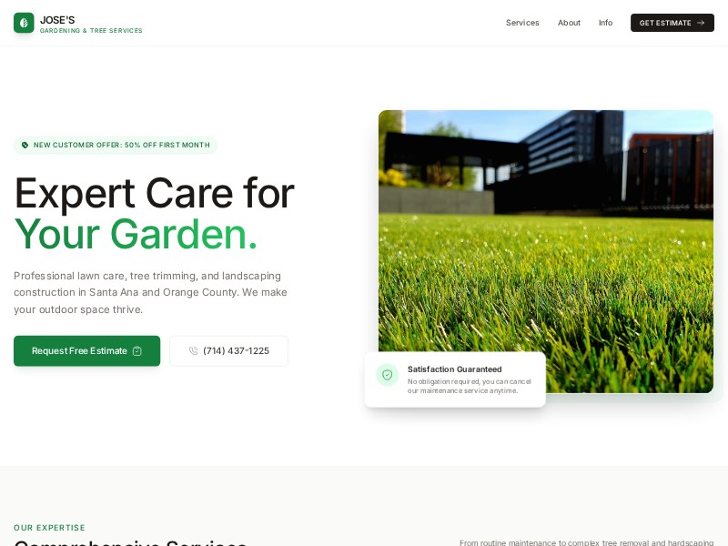 Preview for Gardening & Tree Services Landing Page Template