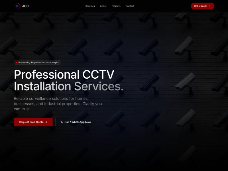 Preview for CCTV Security Services Landing Page Template