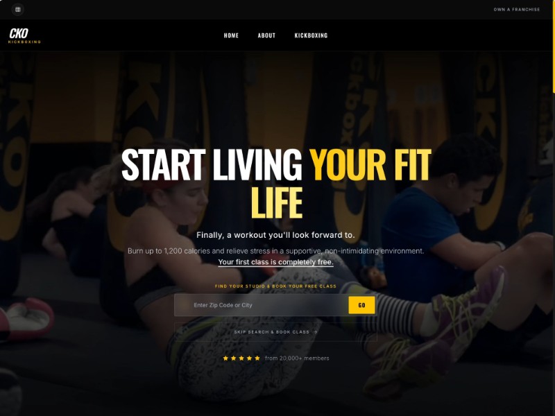 Preview for Kickboxing Gym Landing Page Template