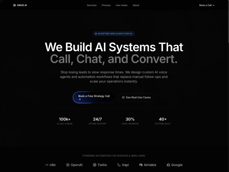 Preview for AI Automation & Voice Agent Portfolio Template