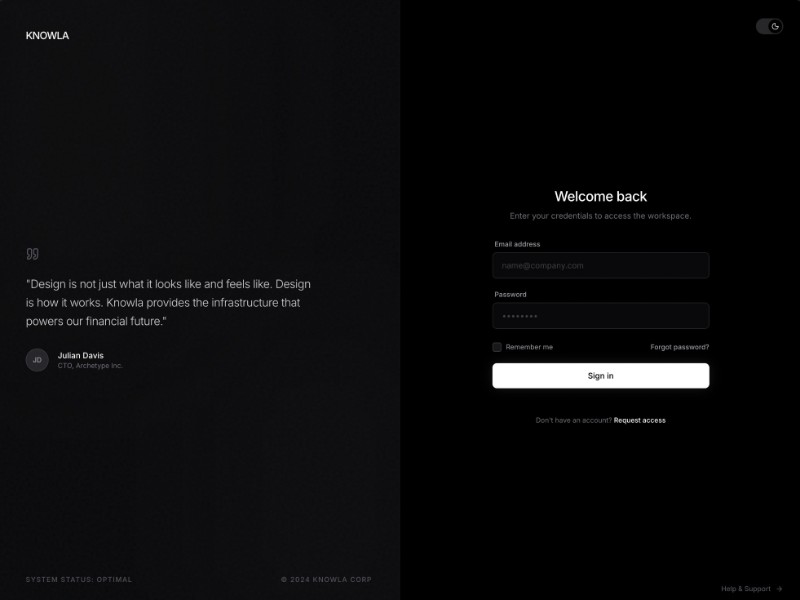 Preview for Knowla Login Page Template