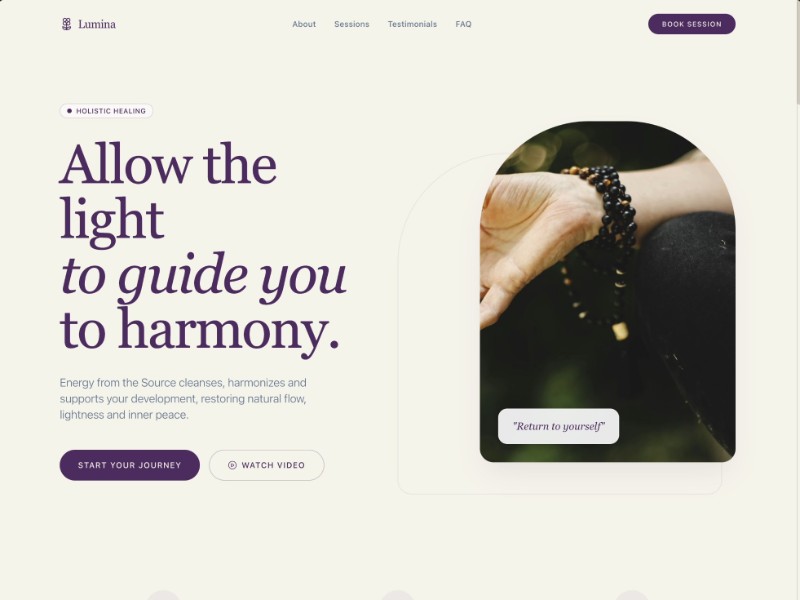 Preview for Holistic Energy Healing Landing Page Template