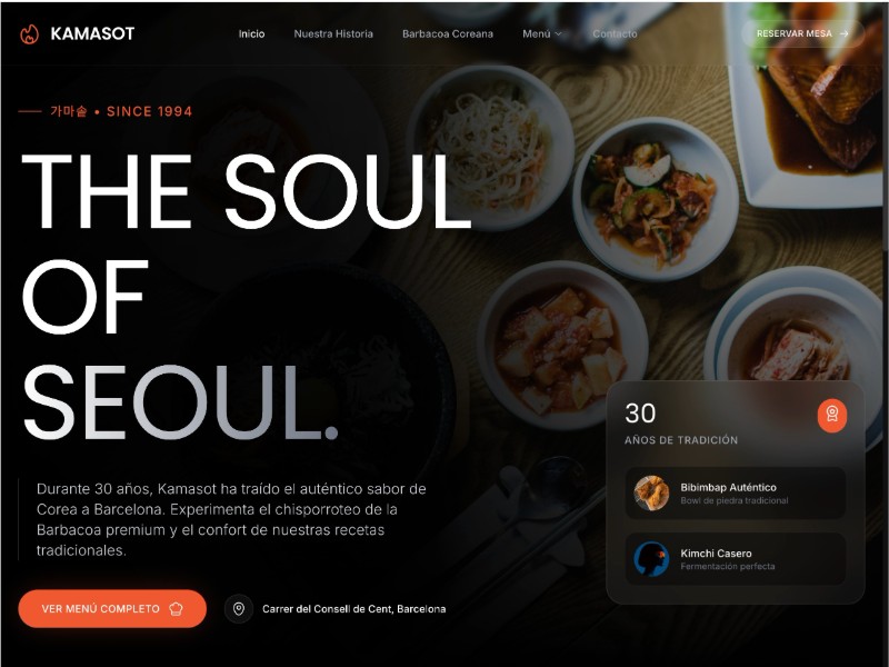 Preview for Korean Restaurant Landing Page Template