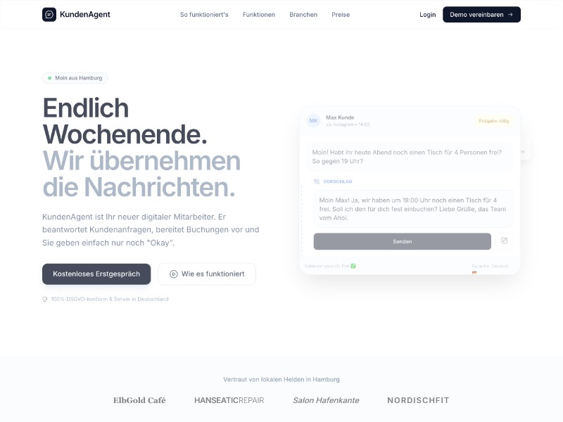 Preview for KundenAgent SaaS Landing Page Template