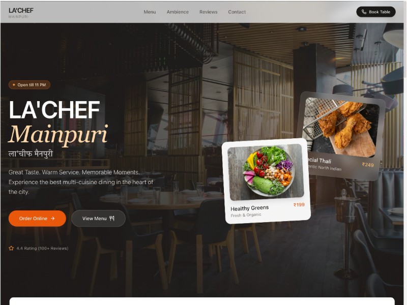 Preview for Family Restaurant Landing Page Template