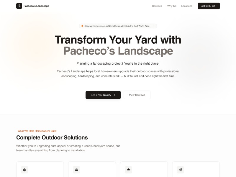 Preview for Landscaping Services Landing Page Template