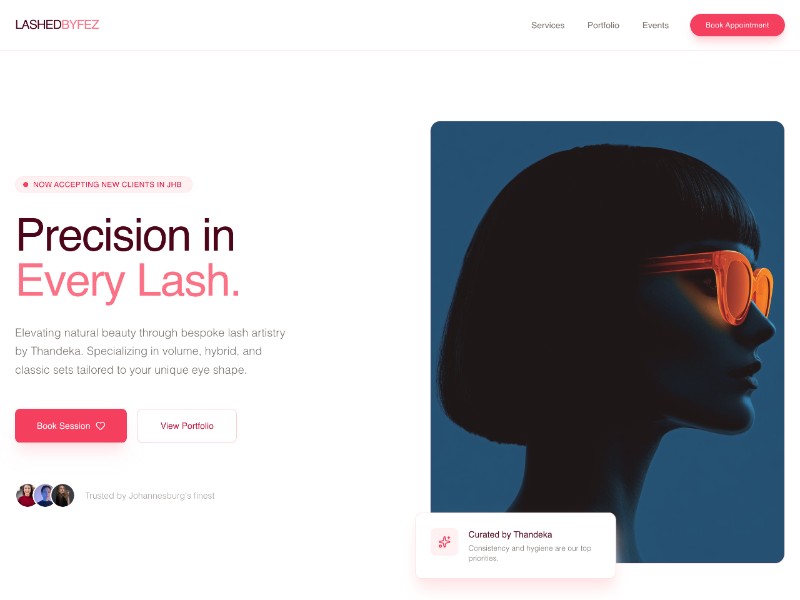 Preview for Lash Artist Booking Landing Page Template