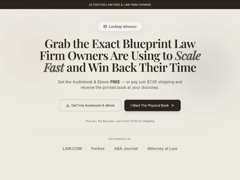 Preview for Law Firm Book Funnel Landing Page Template