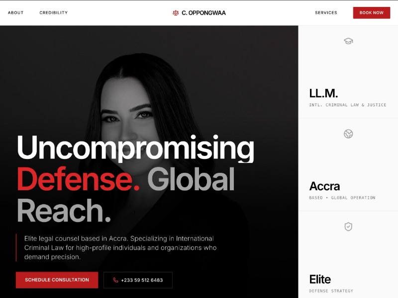 Preview for Responsive Landing Page Template for International Legal Counsel & Law Firms