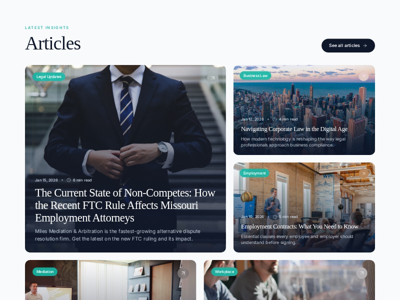 Preview for Legal Insights Articles Grid Template