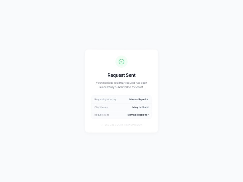 Preview for Legal Request Confirmation Card Template