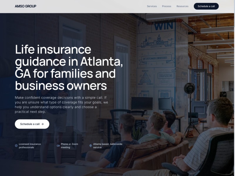 Preview for Life Insurance Advisory Landing Page Template