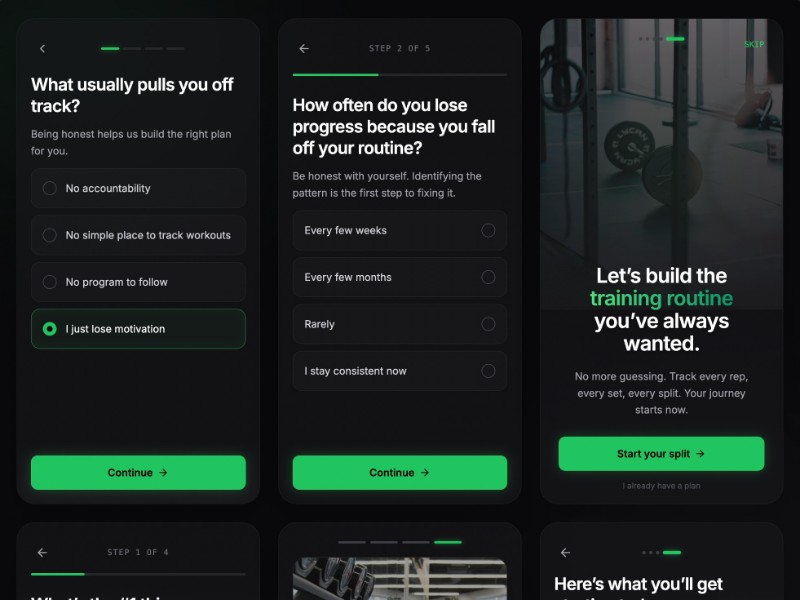 Preview for Futuristic Fitness Onboarding UI Template