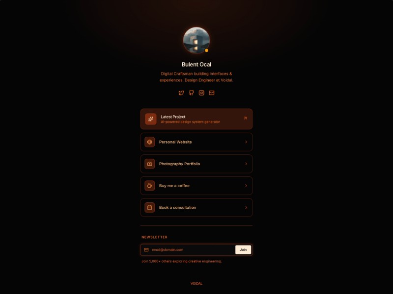 Preview for Creator Link in Bio Page Template