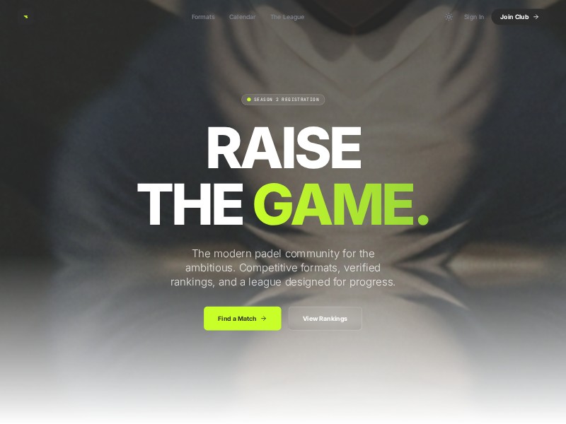 Preview for Padel Community Landing Page Template