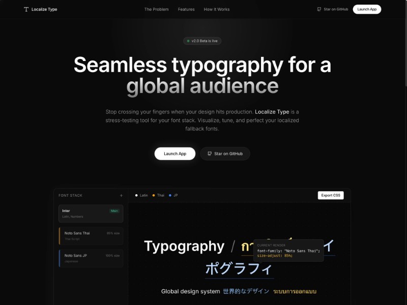 Preview for Typography Tool Landing Page Template