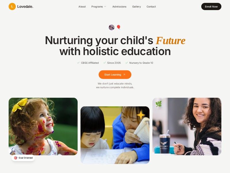 Preview for Lovedale School Landing Page Template