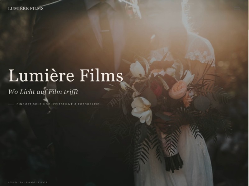 Preview for Luxury Wedding Films Landing Page Template
