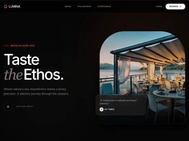 Preview for Fine Dining Restaurant Landing Page Template