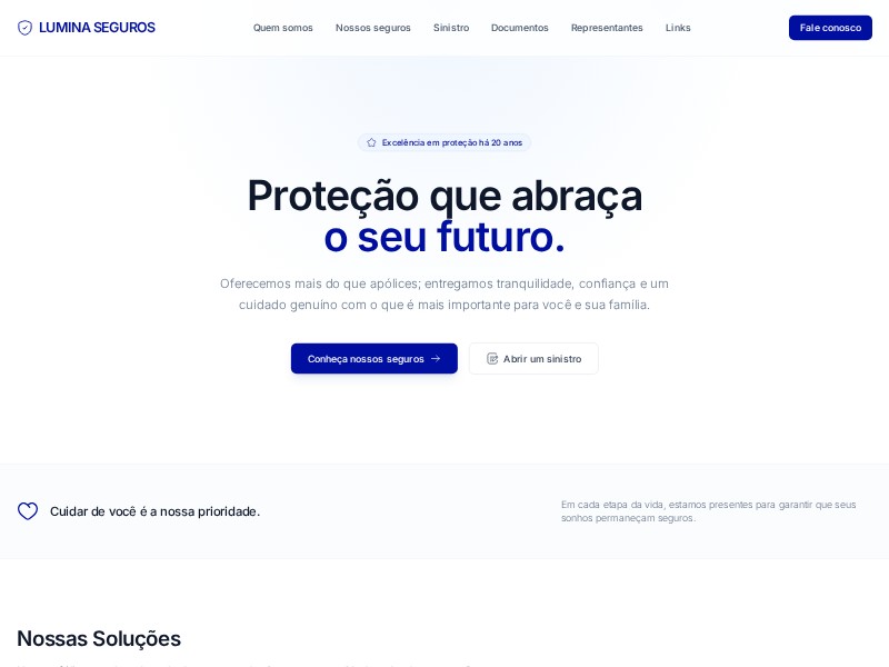 Preview for Insurance Company Landing Page Template
