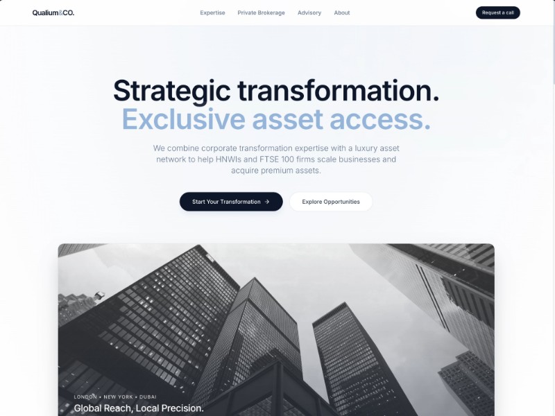 Preview for Luxury Advisory & Brokerage Landing Page Template