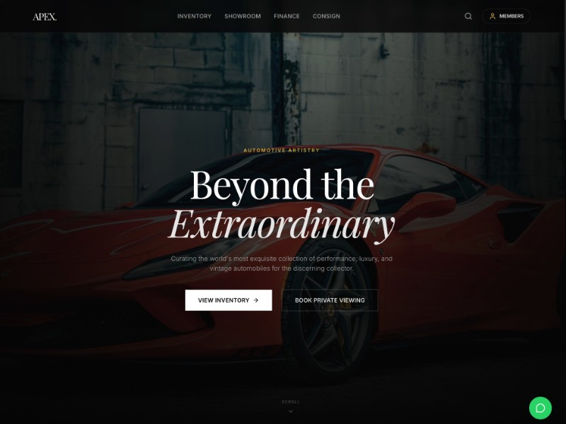 Preview for Luxury Exotic Car Dealership Landing Page Template