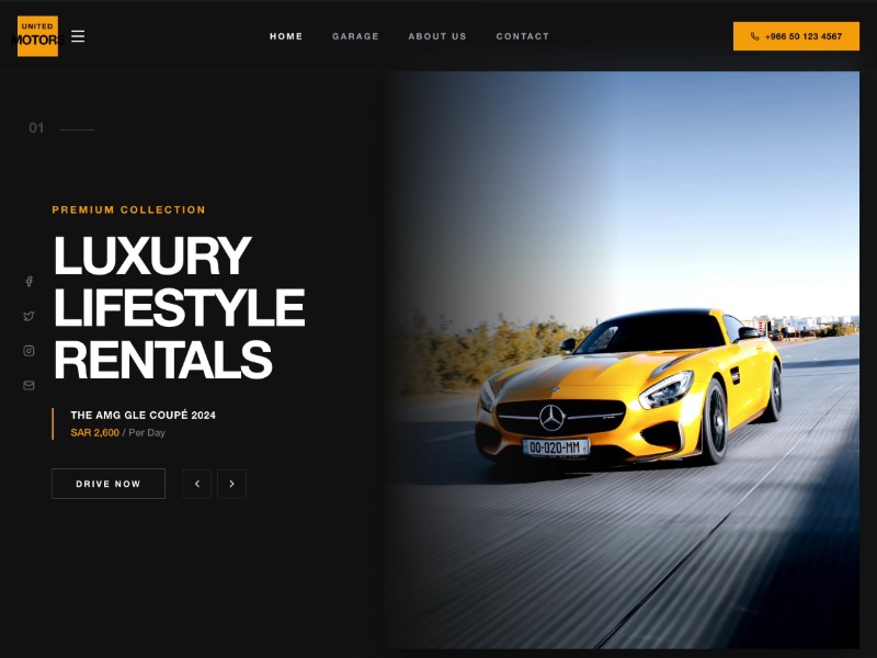 Preview for Luxury Car Rental Landing Page Template