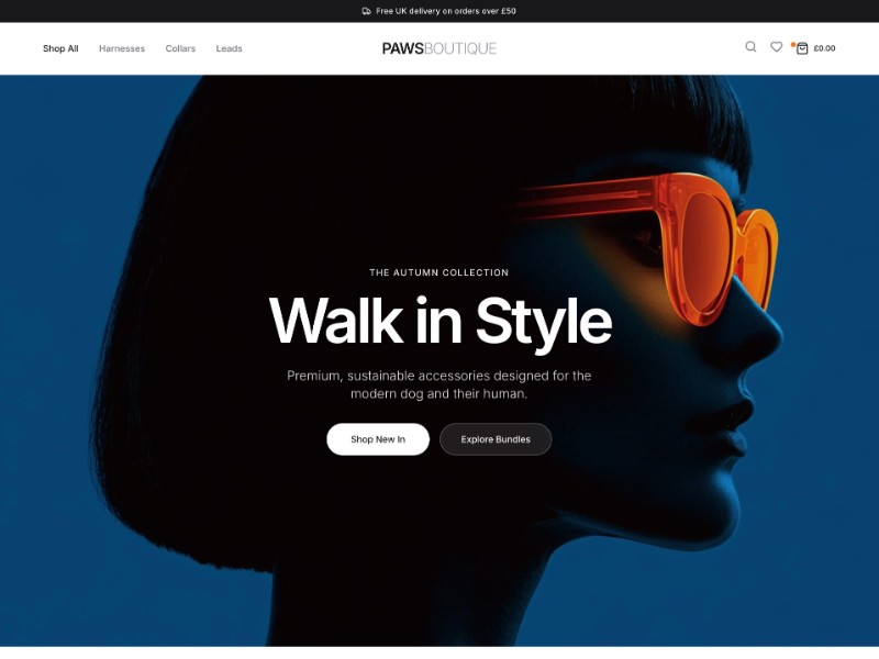 Preview for Luxury Pet E-commerce Landing Page Template