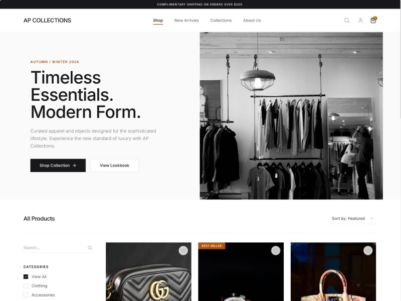 Preview for Luxury E-commerce Storefront Template