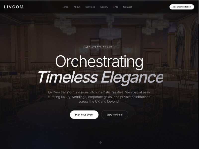 Preview for Luxury Event Planning Landing Page Template