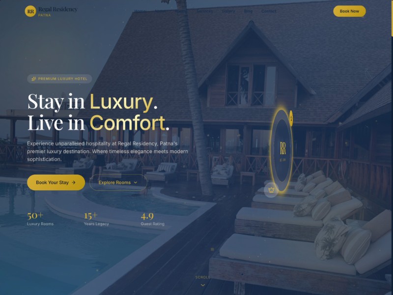 Preview for Luxury Hotel Landing Page Template