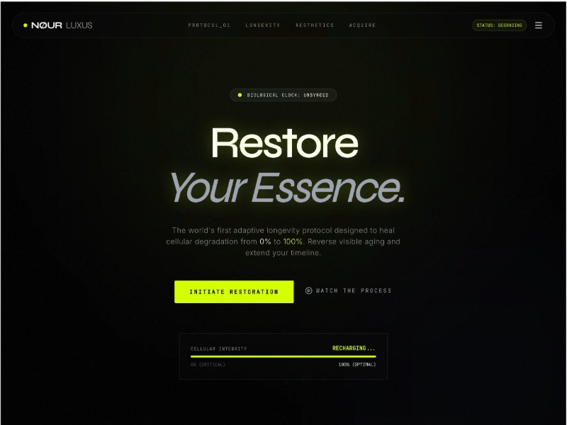 Preview for Luxury Longevity E-commerce Landing Page Template