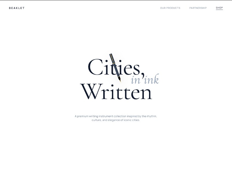 Preview for Luxury Pen Brand Landing Page Template