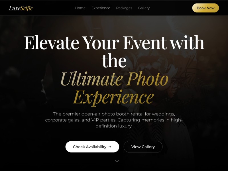Preview for Luxury Photo Booth Landing Page