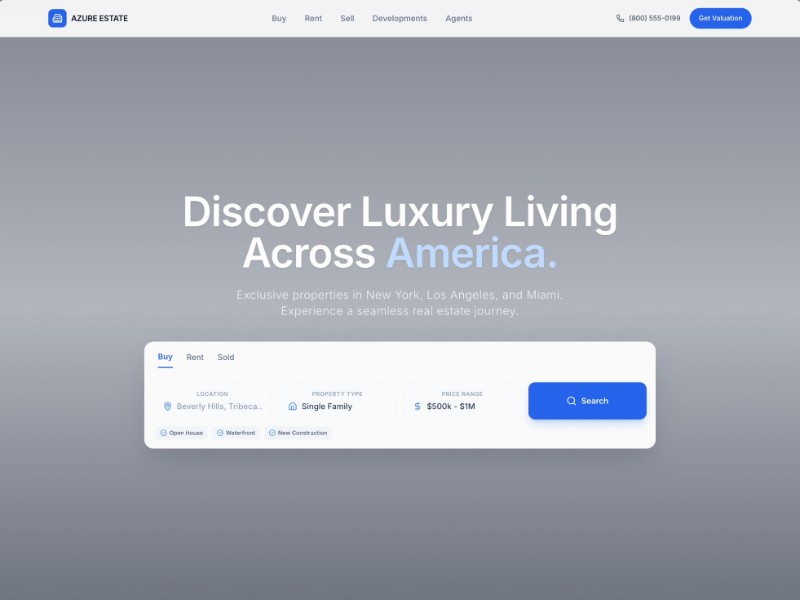 Preview for Luxury Real Estate Landing Page Template