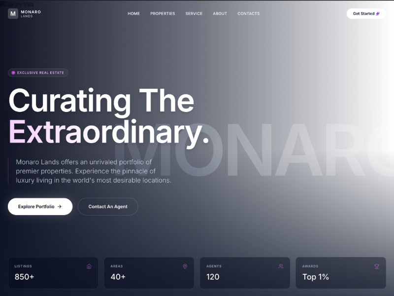 Preview for Luxury Real Estate Landing Page Template