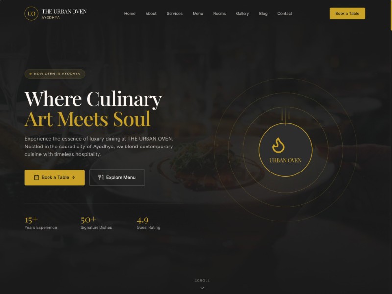 Preview for Luxury Restaurant & Hotel Landing Page Template