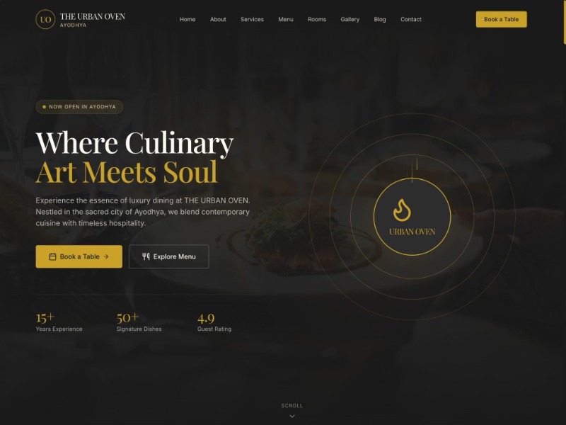 Preview for Luxury Restaurant & Hotel Landing Page Template