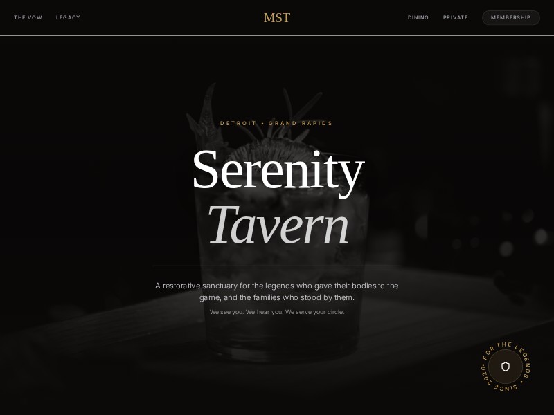 Preview for Luxury Tavern & Membership Landing Page Template